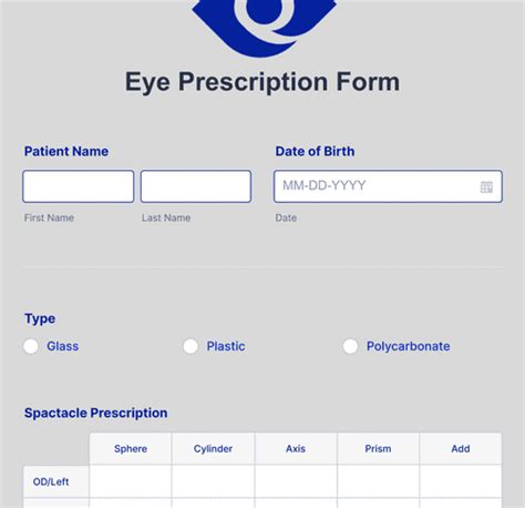 Eye Prescription Form Template Jotform