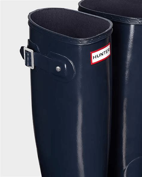 Hunter Original Womens Tall Gloss Wellington Boots Navy £115