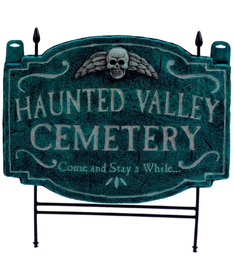 Haunted Valley Cemetery Lawn Signs - Halloween Decoration