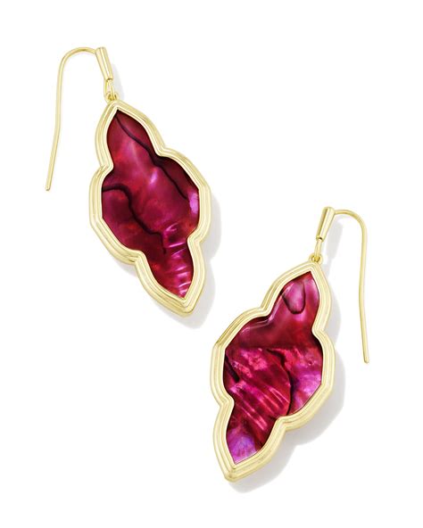 Framed Abbie Gold Drop Earrings In Light Burgundy Illusion Kendra Scott