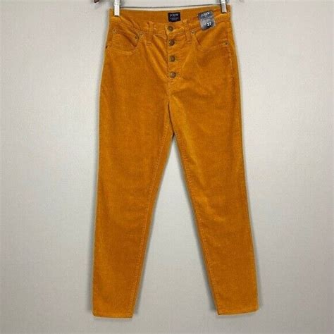 J Crew Button Fly Corduroy Pants Womens Size High Rise Skinny