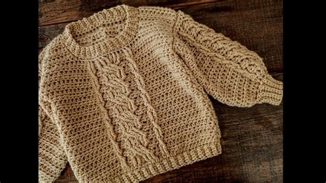 Suéter jersey a crochet para bebé muy fácil Paso a paso y 3 tallas