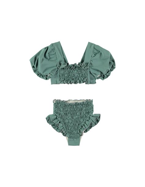 Bk Bikini Puff Sleeve Green Tea