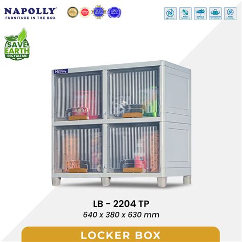 Jual Napolly Locker Box 2 Susun 4 Ruang Penyimpanan Motif Transparan