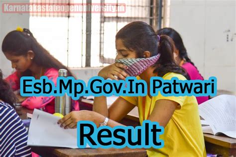 Esb Mp Gov In Patwari Result 2024 Release Date Merit List Cut Off