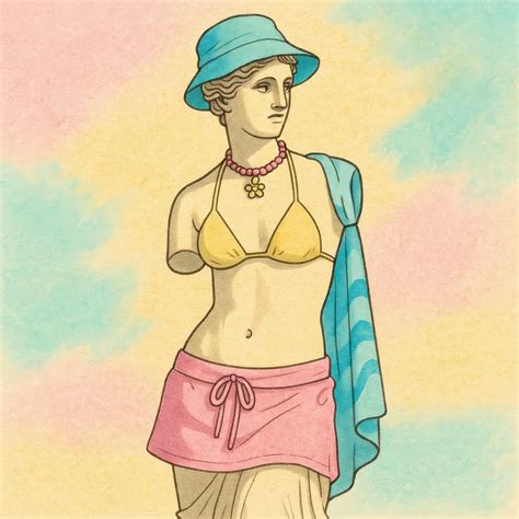 Classical statue modern beachwear | Free Photo Illustration - rawpixel