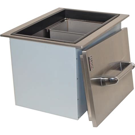 Lion Stainless Steel Drop In Ice Bin With Condiment Tray Bbqguys