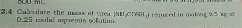 Calculate The Mass Of Urea Nh Conh Required In Making Kg Of