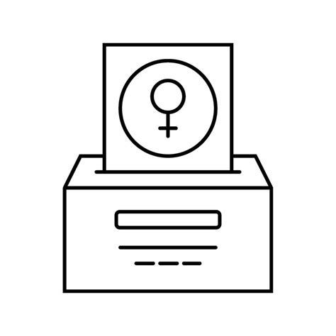 Women Vote Feminism Woman Line Icon Vector Illustration 35454671 Vector