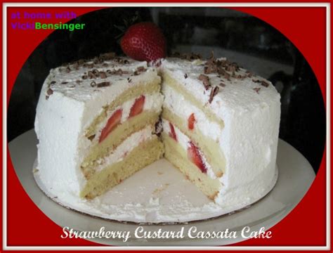 Strawberry Custard Cassata Cake - At Home with Vicki Bensinger