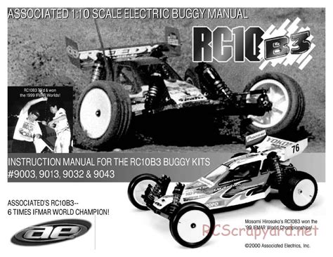 Team Associated Manual RC10 B3 9003 9013 9032 9043