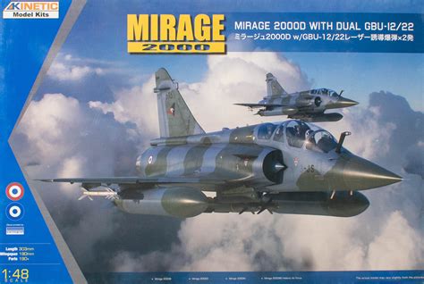 Kinetic 48120 1 48 Dassault Mirage 2000D W Dual GBU 12 22 Kit First Look