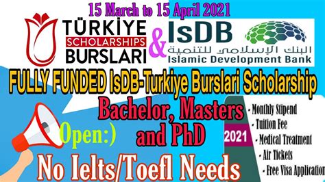 IsDB Turkiye Scholarships Fully Funded BS MS PhD 2021 Study Free In