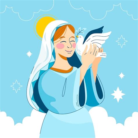 Free Vector Hand Drawn Immaculate Conception Illustration