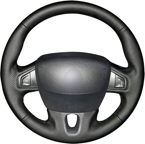 Sadhajsdc Cubierta De Volante De Coche De Cuero Artificial Pu Negra