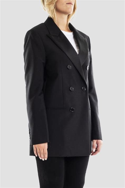 AMI PARIS Black Double Breasted Tuxedo Jacket