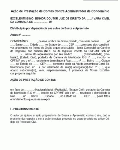 Refer Ncia Para A O De Presta O De Contas Contra Administrador De