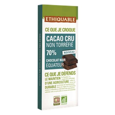 Chocolat Noir Cacao Equateur Bio Ethiquable G La Belle Vie