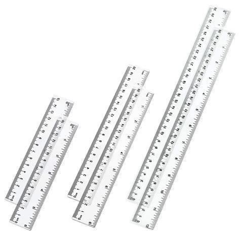 Buy 6 Pcs Clear Ruler 6 Inch - 8 Inch - 12 Inch Small Ruler with ...