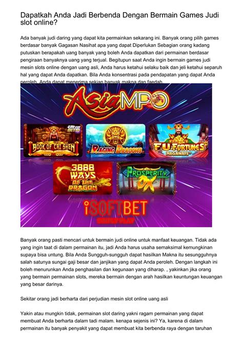 Dapatkah Anda Jadi Kaya Dengan Bermain Games Judi Slots Daringxcktc Pdf