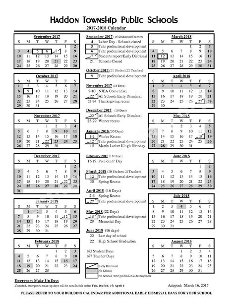 Haddon Township School District Calendars – New Jersey