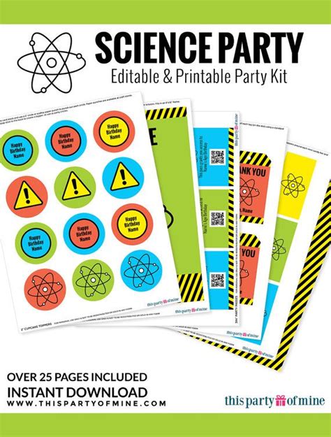 Science Party Decorations Sience Birthday Party Printable Etsy Science Party Science Party