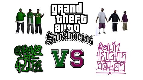 Gta San Andreas Green Gang Vs Purple Gang Youtube