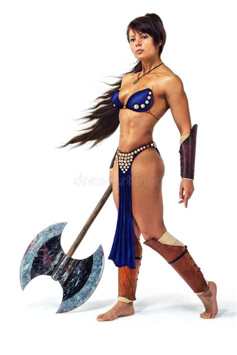 Warrior Woman With An Axe Stock Image Image Of Nude Athletic