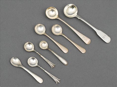 Five Silver Salt Spoons - Shapiro Auctioneers