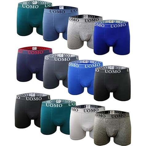 Pack de 12 Calzoncillos Boxers de Algodón Ajustados Clásicos de