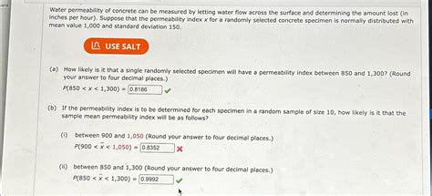 Solved Water Permeability Of Concrete Can Be Measured By Chegg