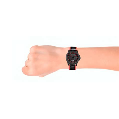 Ripley Reloj Curren Hombre An Logo Kreb Original Negro Rojo Cuero