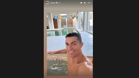 Cristiano Ronaldo Relaxes By A Swimming Pool Shares Instagram Story