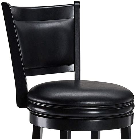 Ball Cast Jayden Wooden Swivel Bar Stool With Faux Leather Upholstery