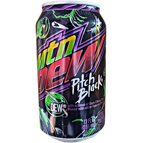 Mountain Dew Pitch Black Can Dark Citrus Punch Flavor