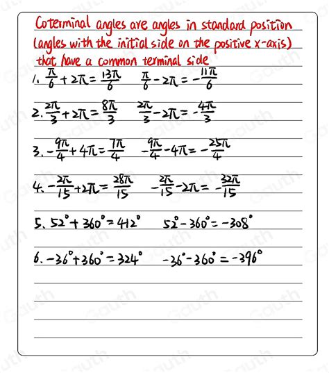 Solved Determine Two Coterminal Angles One Positive And One Negative