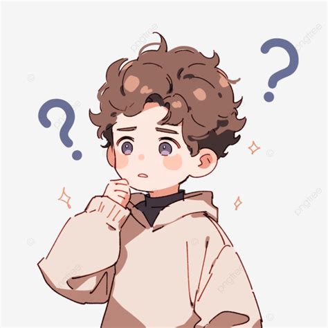 Element Cute Boy Question Mark Hand Drawn Cute Boy Questioning