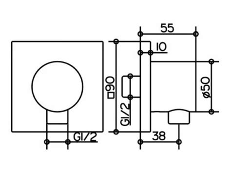 Keuco IXMO Fitting 59547 Hose Connection DN15 Rosette Square