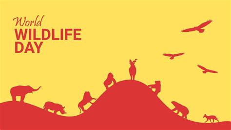 World Wildlife Day Banner Template Horizontal 18845719 Vector Art At