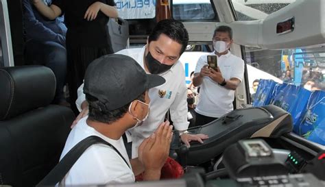 FOTO Menteri Erick Thohir Lepas Perdana Mudik Aman Mudik Sehat Bersama