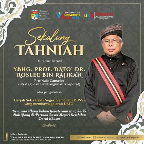 Sekalung Tahniah Pro Naib Canselor Strategi Pembangunan Korporat