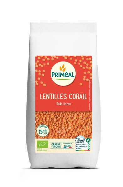 LENTILLES CORAIL BIO 500G Priméal