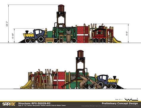 Train Fueling Station Themed Playground - Outdoor Play Structure