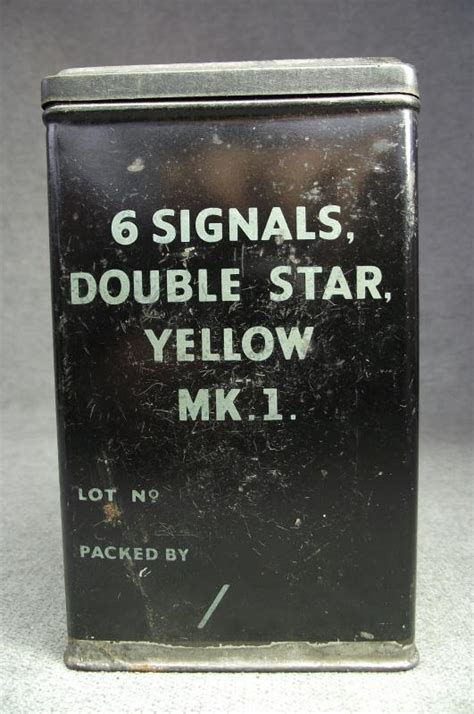 Crow Valley Militaria Ww Dated British Army Flare Tin Yellow