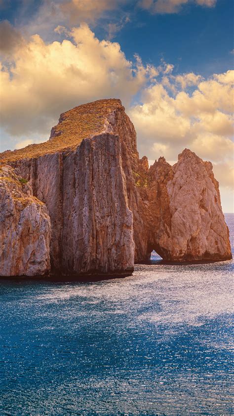 High Cliffs Of Mediterranean Coast Pan Di Zucchero Stack Rock In