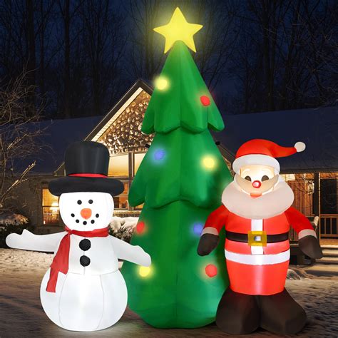 Yexmas 6ft Christmas Tree Inflatables Outdoor Decorations With Santa