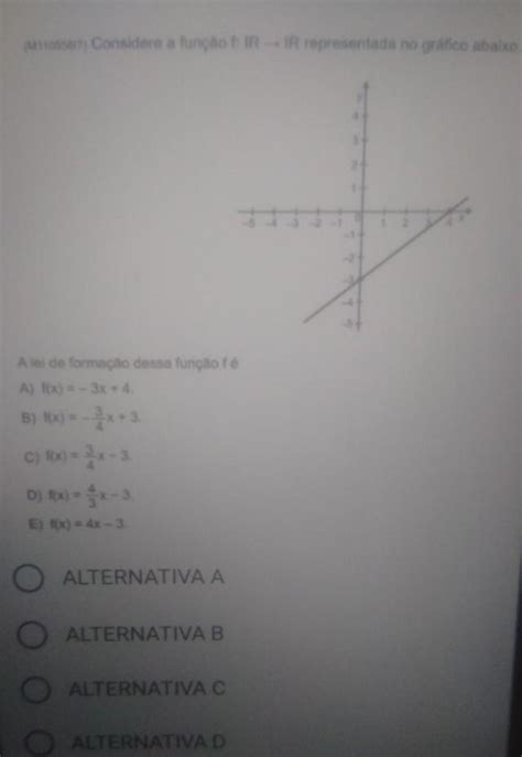 M11055617 Considere A Função F Ir→ir Representada No Gráfico Abaixo