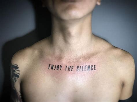 A Man With A Tattoo On His Chest That Says Enjoy The Science Written In