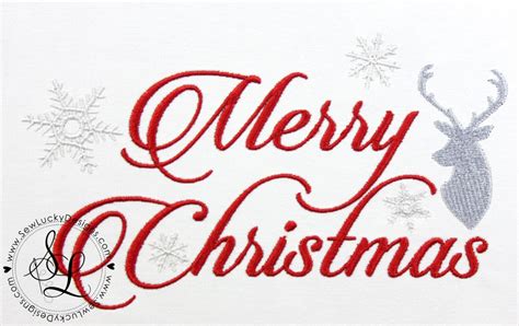 Merry Christmas Design Machine Embroidery By SewLuckyEmbDesigns