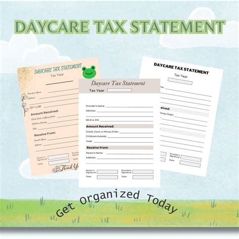 Easy To Use Daycare Tax Form Canva Template Printable Pdf And